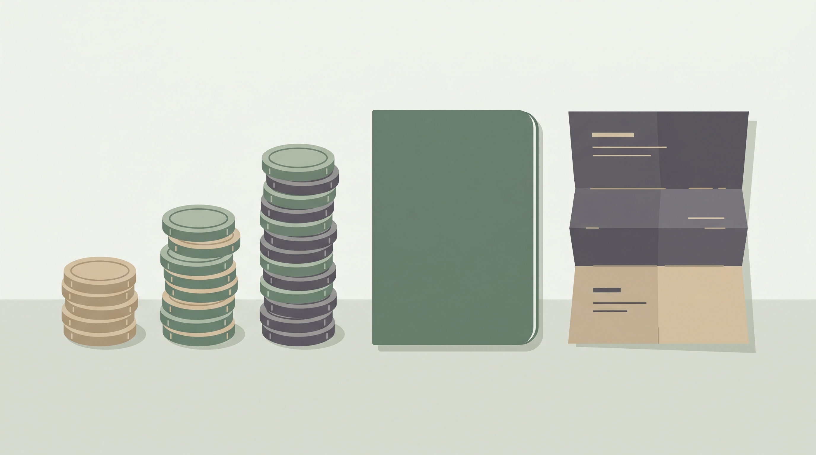 Comparing the cost routes for Paraguay residency Rising coin stacks beside a plain passport showing the different cost routes for Paraguay residency